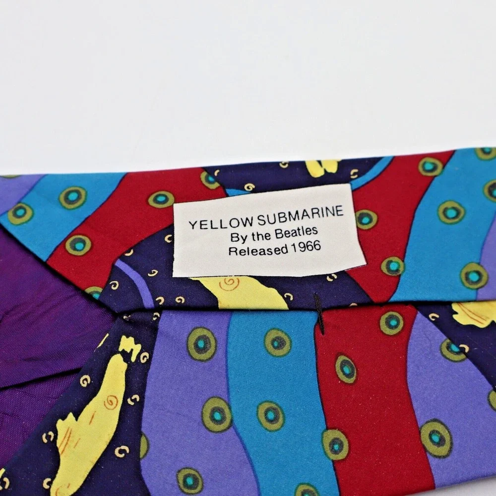 THE BEATLES Yellow Submarine & Drive My Car Neck Ties Set of 2 Novelty 100% Silk